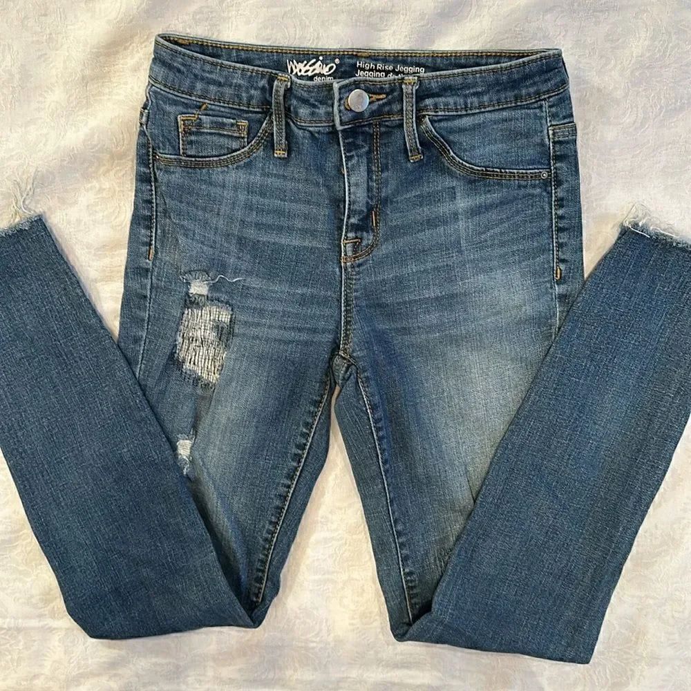 Mossimo Blue Jeans Skinny Stretch Leg High Rise Jegging Womens Size 0/25